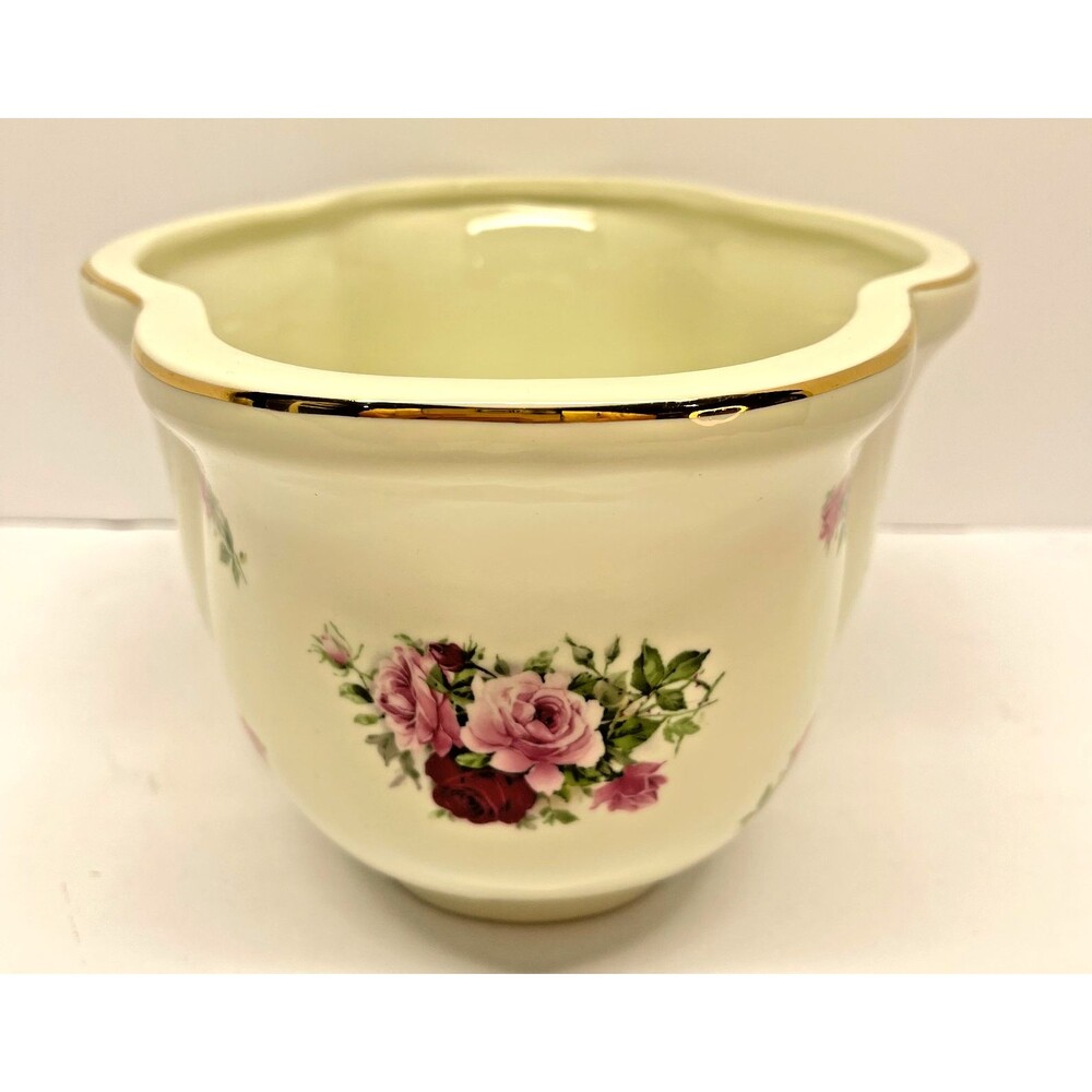 Formalities by Baum Bros Victorian Rose Large Scalloped Oval Bowl 11x8x5.5"-VTG - Picture 7 of 13